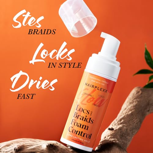 Hairplexx Glow Locs & Braids Mousse with Shea Butter - 5.07 Fl Oz