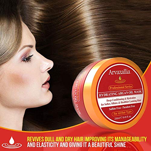 Arvazallia Hydrating Argan Oil Hair Mask & Deep Conditioner 8.45 Fl Oz