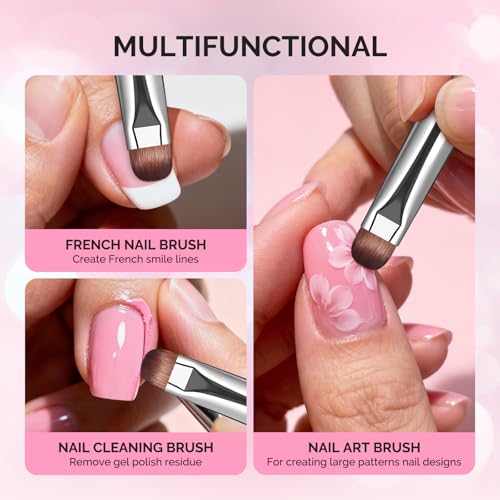 MelodySusie 4-Piece French Manicure Nail Brush Set with Rosewood Handles