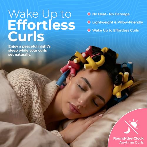 My Beauty Spot Rainbow Flexi Rods - 47 Pcs Foam Hair Rollers