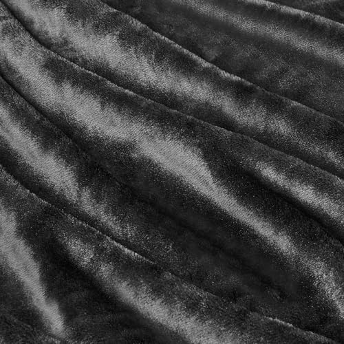 Amazon Basics Soft Fleece Throw Blanket - Cozy, Fade-Resistant, 50x60 Black