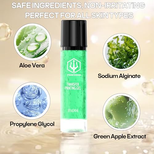 POSEIDON Tattoo Stencil Transfer Gel, 8 oz Long-Lasting & Quick-Drying