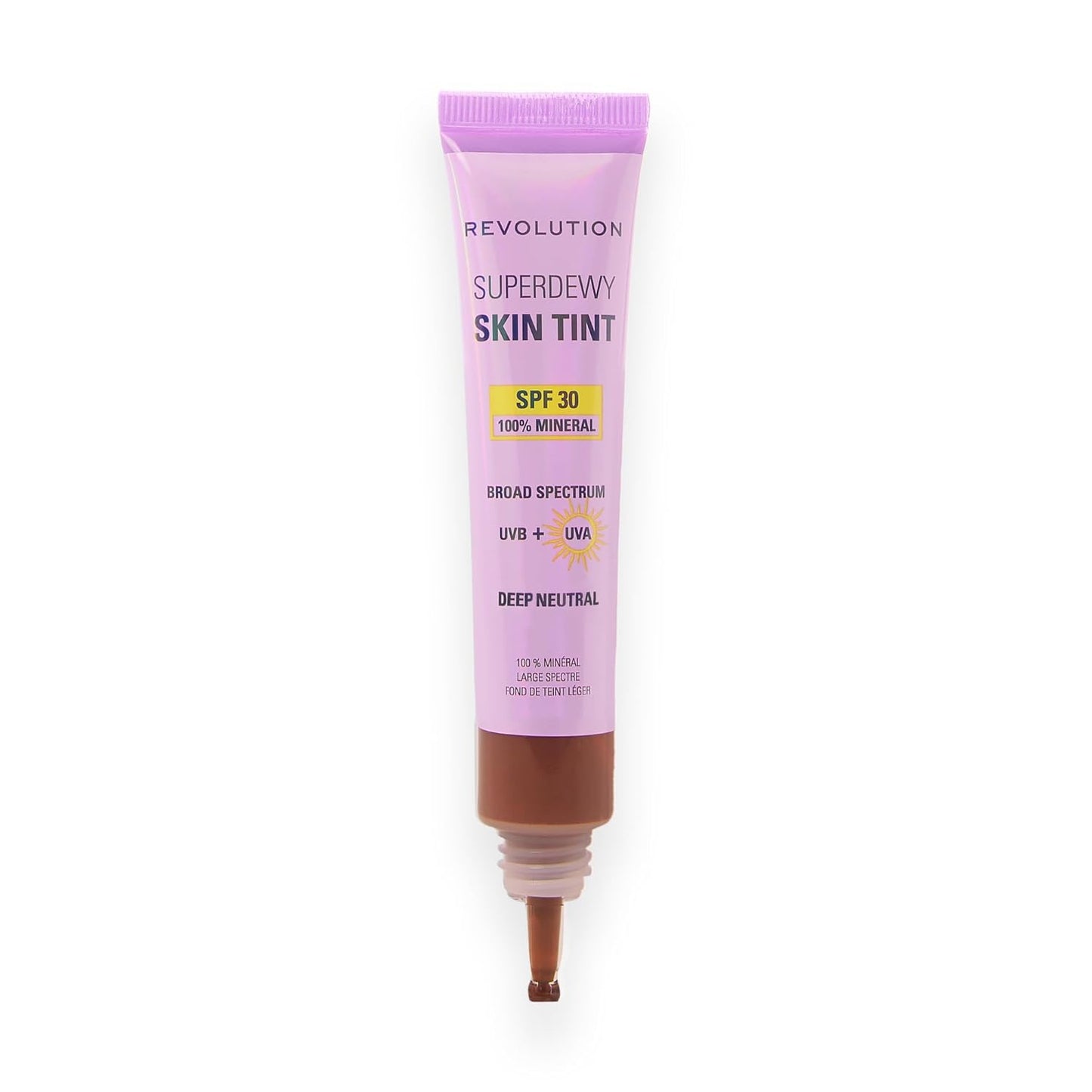 Revolution Superdewy SPF 30 Skin Tint - Tinted Mineral Foundation for Buildable Glow | Medium Tan Warm, Vegan & Cruelty-Free