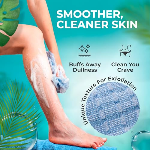 BONDI Exfoliating Body Scrubber for Smooth Skin - Extra Long Japanese Washcloth