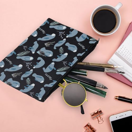 Manatee Cosmetic Makeup Bag - Waterproof Animal Print for Travel