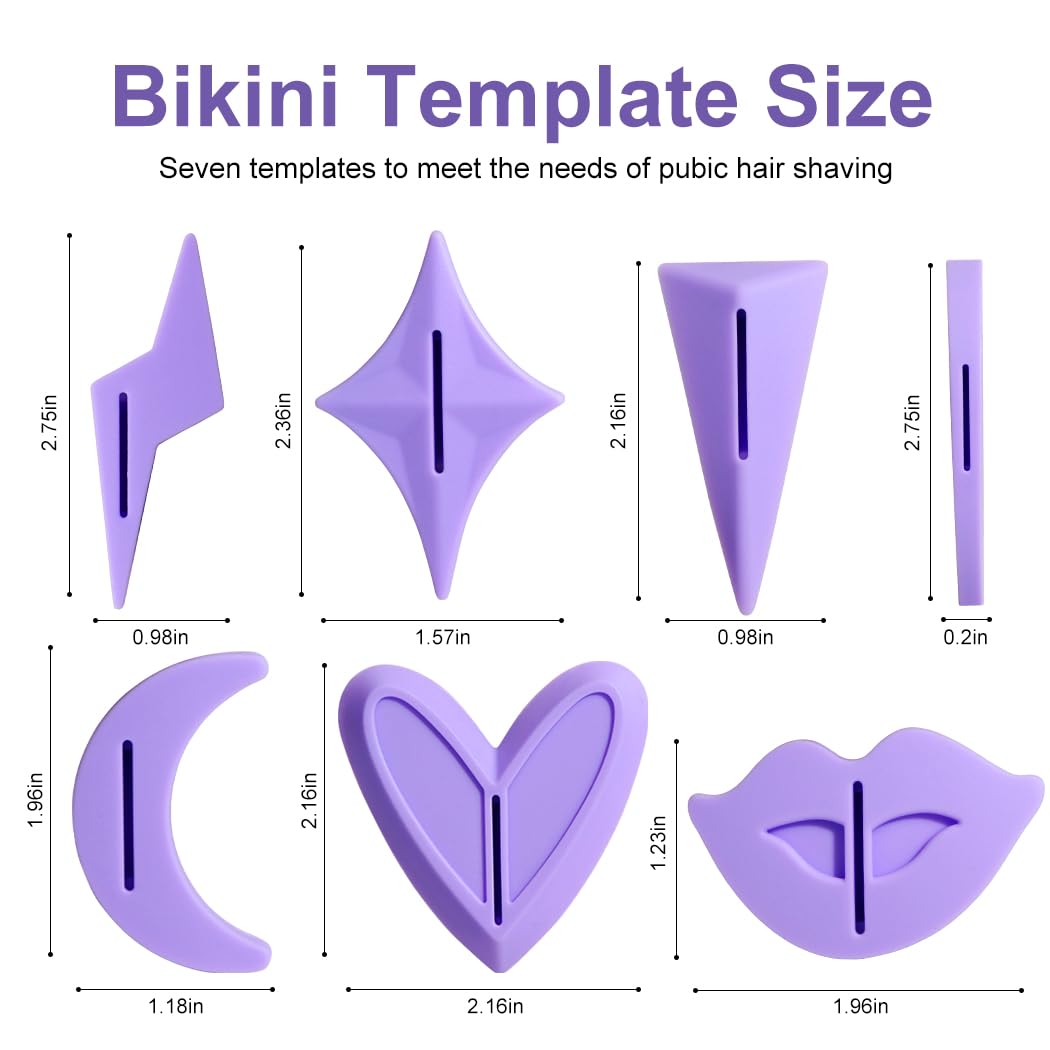Pubic Hair Stencils Women Bikini Privates Shaving Stencil for Women Intimate Pubic Hair Trimmer with 7 Shapes Perfect for Bikini Area Shaping and Styling