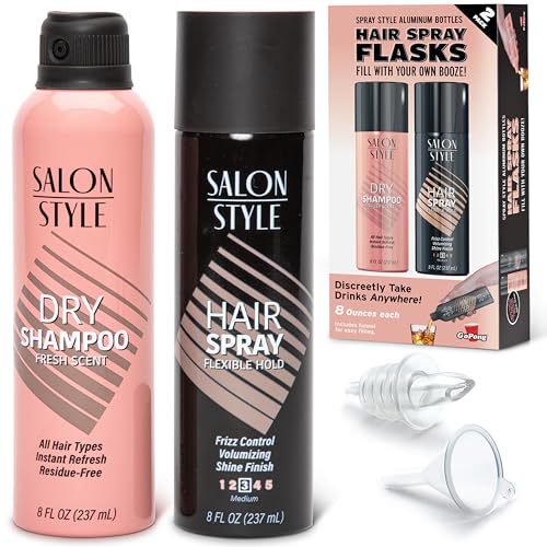 GoPong Hair Spray Flask Set - 2 Hidden Alcohol Flasks (16 oz)