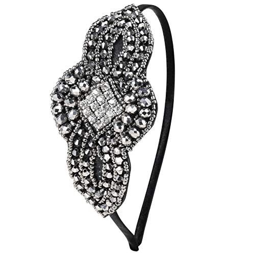 BABEYOND Flapper Headband 1920s Rhinestone Leaf Headpiece for Women