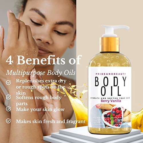 PrideandBeauty After Shower Body Oil – Hydrating Berry Vanilla Skin Oil
