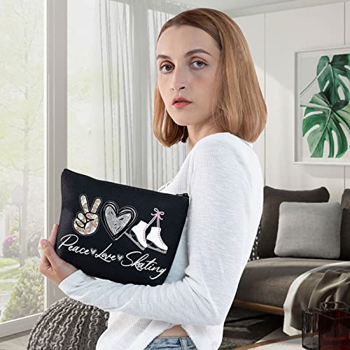 WZMPA Peace Skating Ice Skating Makeup Bag Figure Skating Gift with Zipper - Inspired by Peace Love Skating