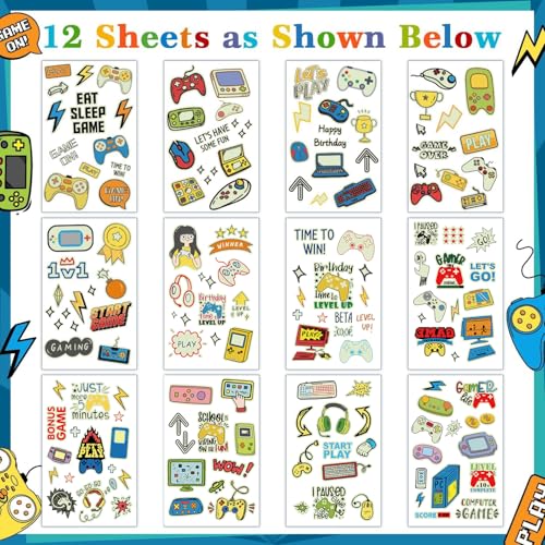 Luminous Video Game Tattoos for Kids - 158 Styles Glow in the Dark Temporary Tattoos