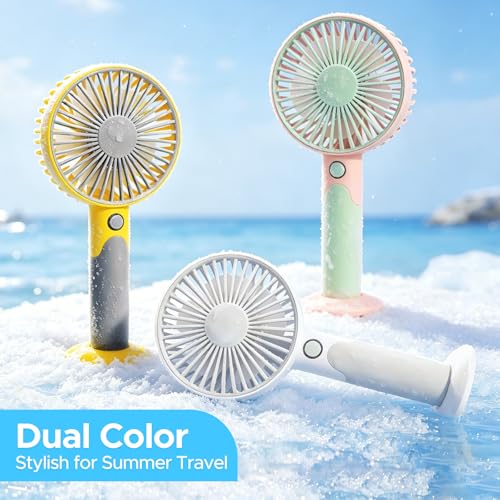 QearFun 2-in-1 Handheld & Desk Fan - Portable Rechargeable Cooling Fan