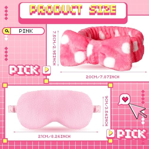 Newcotte Sleepover Party Supplies Set - 24 Pcs Plush Masks & Headbands
