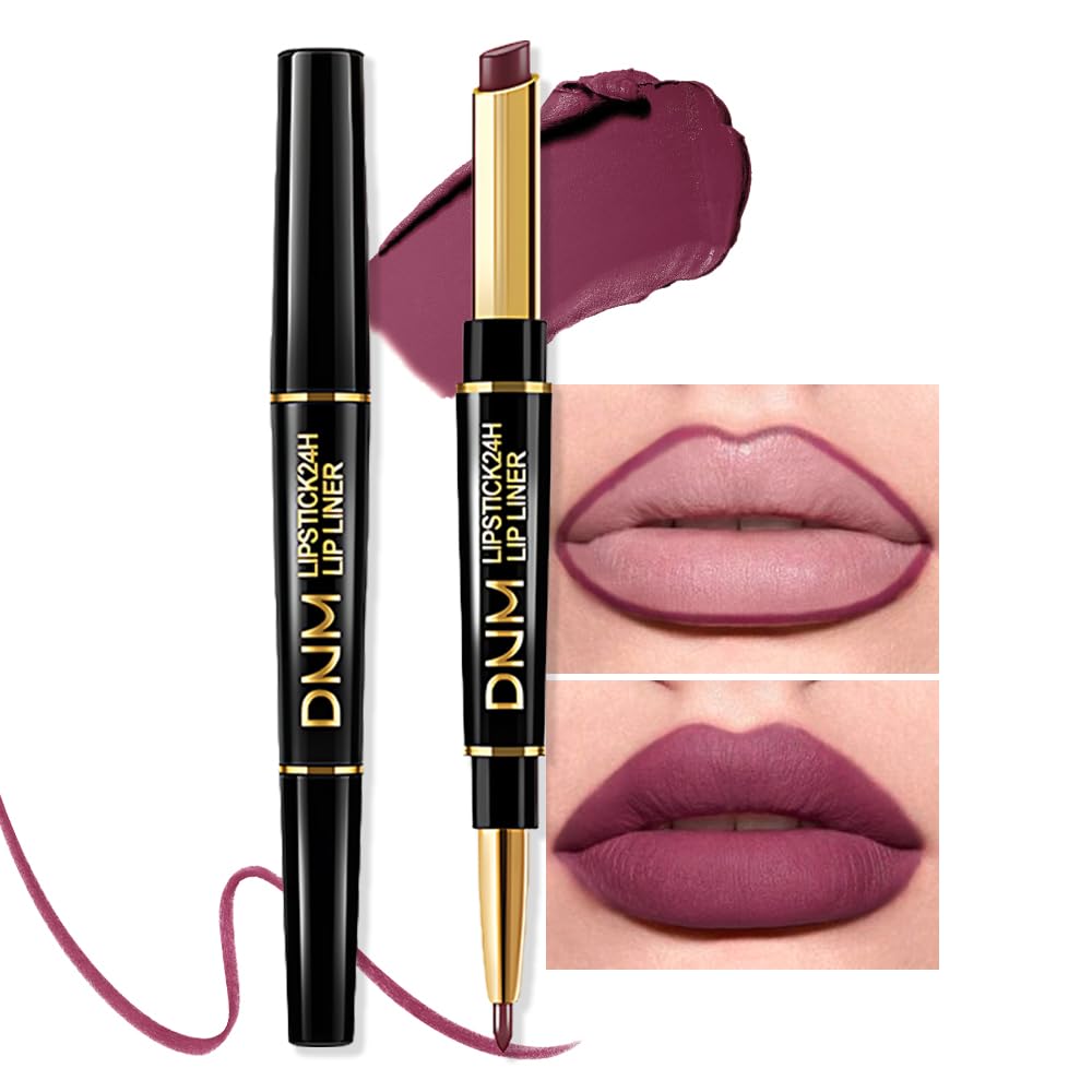 Chestnut Nude Brown Matte Lip Liner & Lipstick Set - Long Lasting, Waterproof, Smudge Proof | Antique Rose