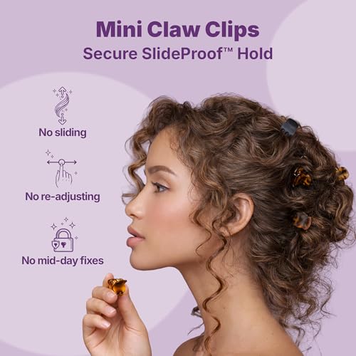 Goody Mini Claw Clips - 16 Ct, Secure Grip for Fine Hair, Black & Tortoiseshell