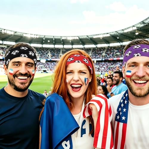 8-Pack Soccer Headbands for Kids & Adults - Non-Slip Athletic Hair Accessories