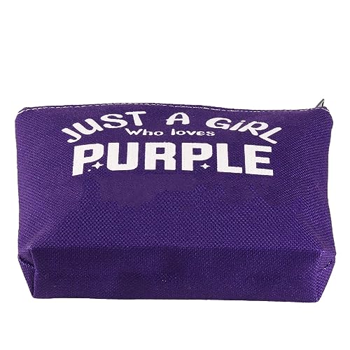 Purple Lovers Makeup Bag - Soft Cotton Zipper Pouch for Cosmetics