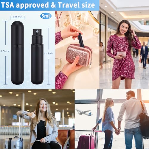 Boxicok 5ml Refillable Perfume Atomizer Spray Bottle - 3 Pack Travel Set