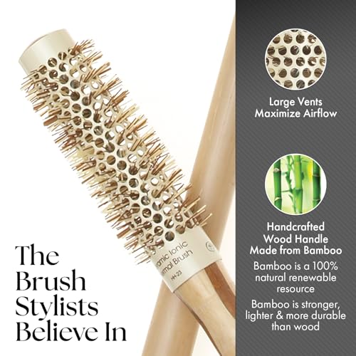Olivia Garden Bamboo Ionic Thermal Round Hair Brush 1 Pack - Not Electrical