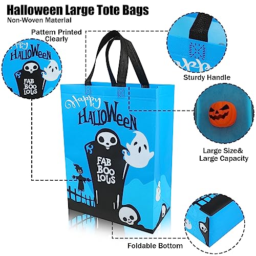 CCINEE 12PCS Large Halloween Tote Bags - Reusable Trick or Treat Bags