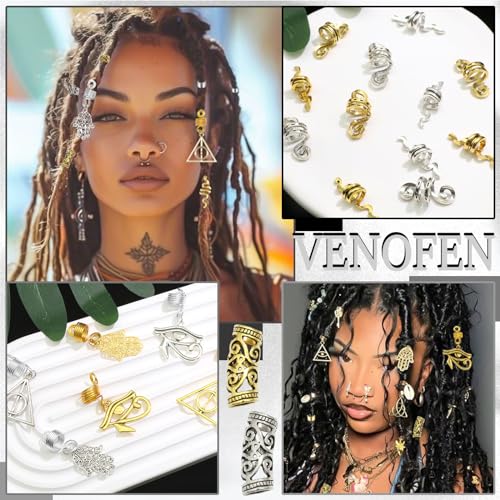 Viking Hair Jewelry Set - 230PCS Gold & Silver Braids Beads