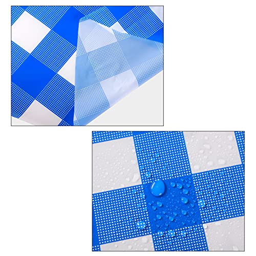 84'' Disposable Checkered Round Tablecloth - 3 Pack Gingham Covers