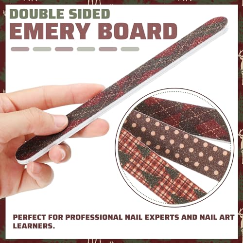 Lanties 45-Pack Christmas Nail Files, Double-Sided Holiday Emery Boards