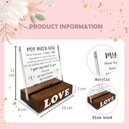 Meaningful Gifts for Husband - Acrylic Desk Decor Sign