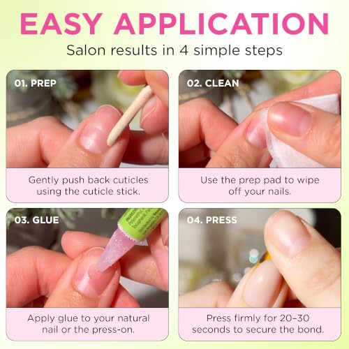 PaintLab Tortoise Chic Coffin Press-On Nails - 30pc Salon Kit