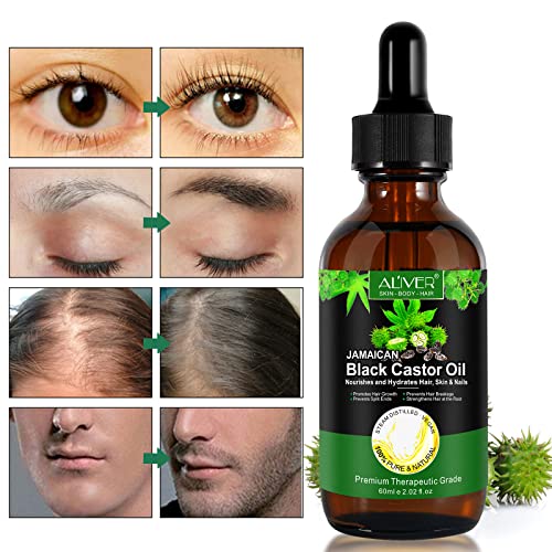 Organic Black Castor Oil for Hair Growth & Moisturizing Skin - 2 Fl Oz