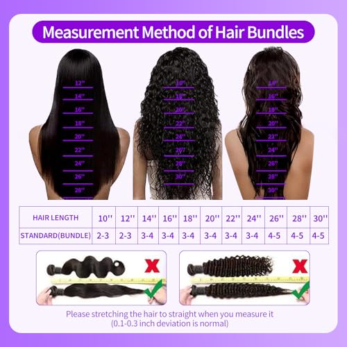 Body Wave Bundles with Closure Human Hair 18 20 22 24 + 16 Inch Brazilian Human Hair 3 Bundles with 4x4 HD Lace Closure Part 12A Grade 100% Unprocessed Virgin Hair