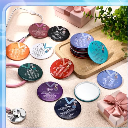 10-Pack Nurse Appreciation Compact Mirrors - Portable Pocket Gift Set