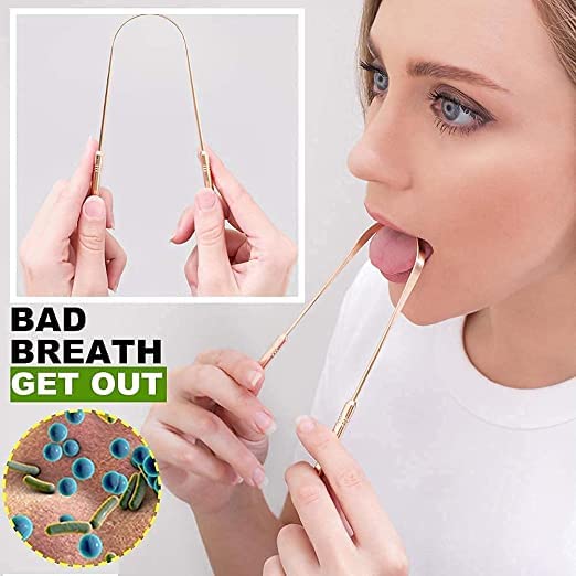 Pure Copper Tongue Scraper - Ergonomic Oral Care Cleaner (12-Piece Set)