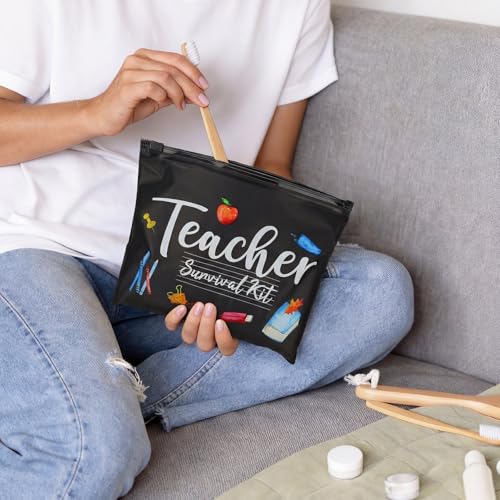 Black Teacher Survival Makeup Bag - 60 Pcs Teacher Appreciation Gifts