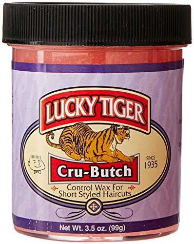 Lucky Tiger Cru-Butch Control Wax 3.5 oz | Strong Hold Matte Hair Wax for Short Hairstyles
