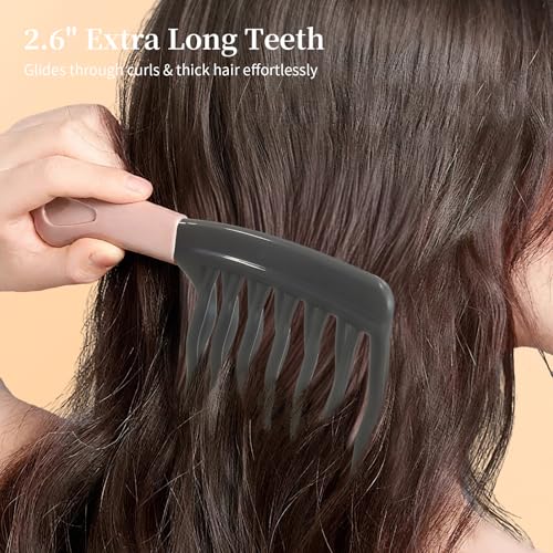 Wide Tooth Comb for Curly Hair - Detangling Wavy Tooth Comb