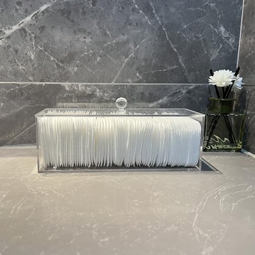 Acrylic Clean Pad Storage Box with Lid - Horizontal Organizer for Vanity