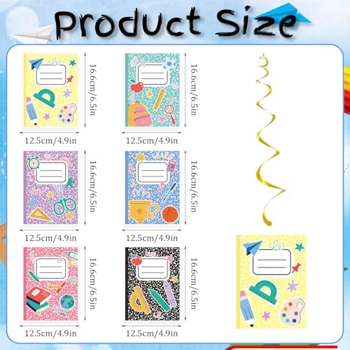 Back to School Swirl Decorations - 30 Colorful Hanging Streamers