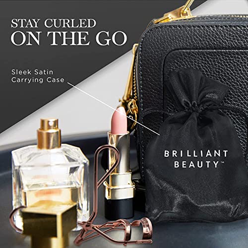 Brilliant Beauty Eyelash Curler - Award Winning Rose Gold Design with Satin Bag & Refill Pads