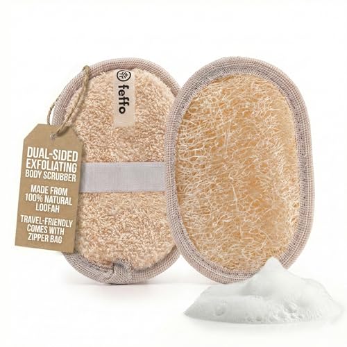 Natural Loofah Sponge Dual-Sided Exfoliating Body Scrubber - 2 Count