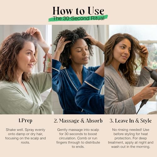 LivaClean Rosemary & Rice Water Hair Growth Spray, 12 fl oz
