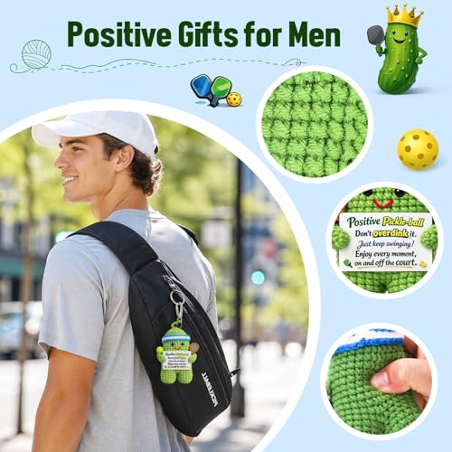 Funny Crochet Pickleball Gifts for Men & Women - Positive Vibes