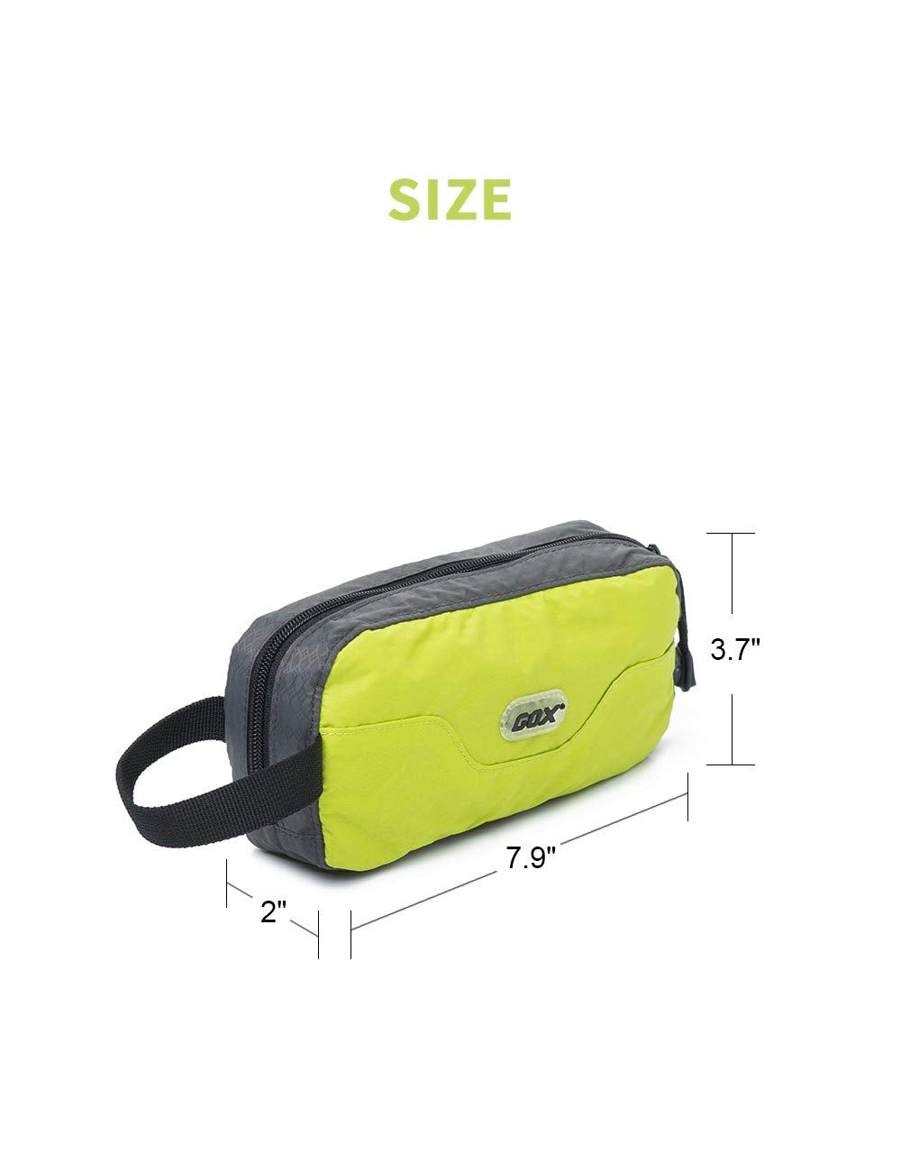 GOX Travel Small Toiletry Bag for Men Nylon Dopp Kit Medicine Bag Travel Organizer Pouch Shave Kits for Teens Toiletry Essentials Bathroom Compact (Green, 7.9 * 3.7 * 2 Inches)