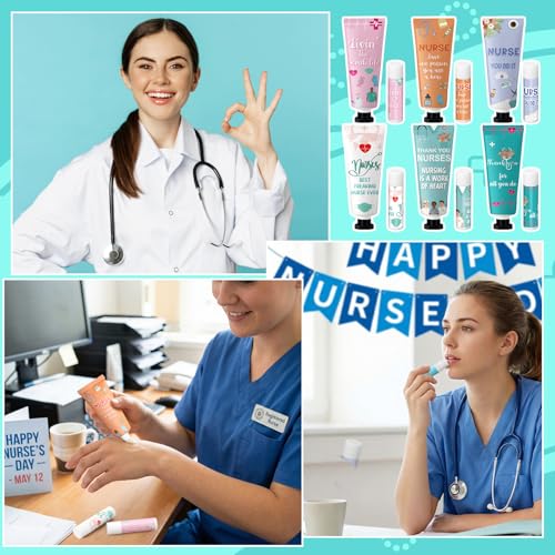 Loopeer 12-Piece Nurse Appreciation Gift Set: Hand Cream & Lip Balm Bulk