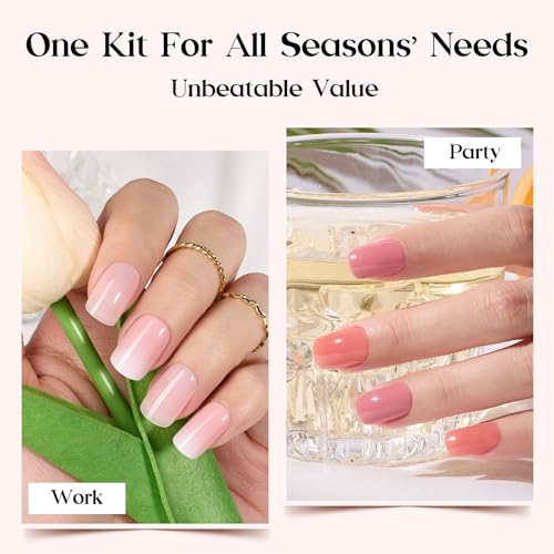 Beetles Press On Nails Kit - Caramel Drift E - 360PCS Short Square Fake Nails