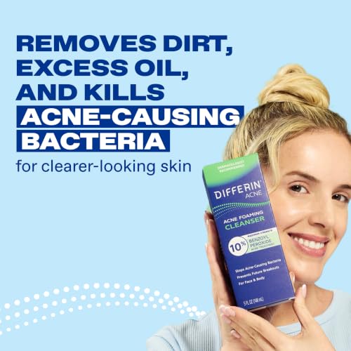 Differin Maximum Strength Acne Face Wash with 10% Benzoyl Peroxide, 5 oz