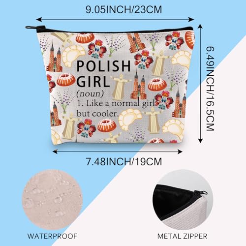 Poland Makeup Bag - Cotton & Linen Travel Pouch for Cosmetics
