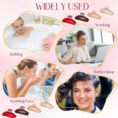 8 Pcs Large Acrylic Hair Claw Clips, 3.94 Inch Non-Slip Jaw Clamps