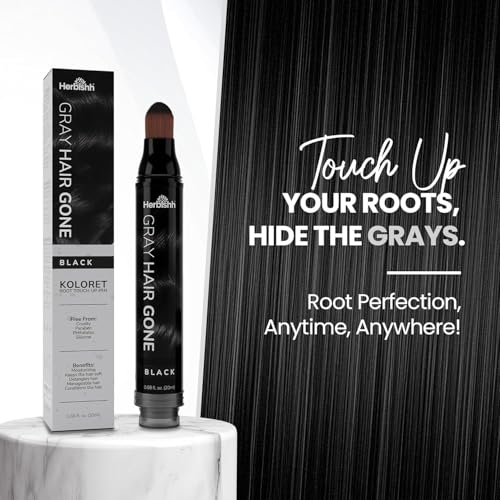 Herbishh Black Hair Root Touch-Up Pen for Instant Gray Coverage