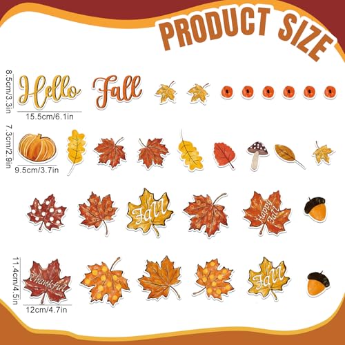 FYSUIMU 31-Piece Fall Leaves Refrigerator Magnets Set